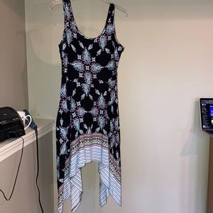 Papillon asymmetrical hem summer dress paisley